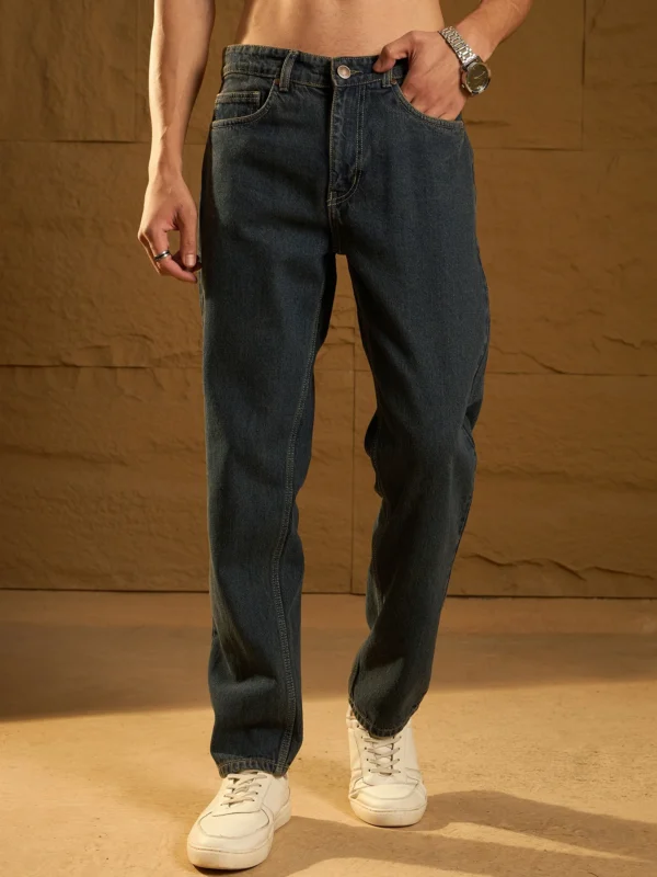 Korean Baggy Fit Dark Blue Jeans - Image 7