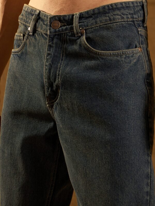 Korean Baggy Fit Dark Blue Jeans - Image 3
